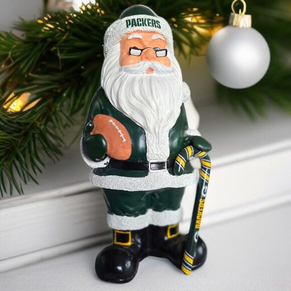 FOREVER COLLECTIBLES NFL Green Bay Packers 11" Santa Cane/Football - Picture 1 of 7